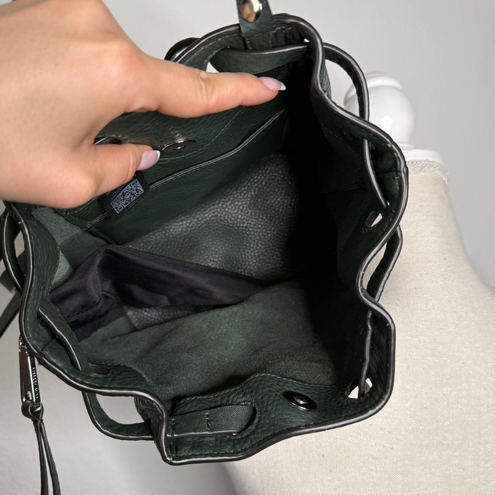 Rebecca Minkoff Blythe Studded Leather Green Backpack Silver Hardware - Picture 9 of 9